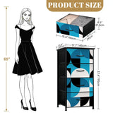 Geometric Retro 60s 4-Drawer Fabric Dresser – Midcentury Storage - retro dresser