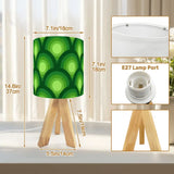 Green 70s Retro Wooden Tripod Lamp – Midcentury Accent Remote Light - retro table lamps
