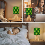Green 70s Retro Wooden Tripod Lamp – Midcentury Accent Remote Light - retro table lamps