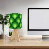 Green 70s Retro Wooden Tripod Lamp – Midcentury Accent Remote Light - retro table lamps