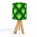 Green 70s Retro Wooden Tripod Lamp – Midcentury Accent Remote Light - US Plug - retro table lamps