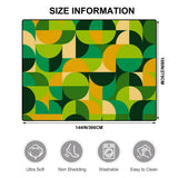 Green 70s Vintage Area Rug 12x9 – Plush Midcentury Non-Slip Floor Mat - retro rug