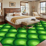 Green Extra Large Peacock Eyes Retro 70s Rug – Midcentury Non-Slip Carpet - retro ads