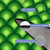 Green Extra Large Peacock Eyes Retro 70s Rug – Midcentury Non-Slip Carpet - retro ads