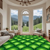 Green Extra Large Peacock Eyes Retro 70s Rug – Midcentury Non-Slip Carpet - retro ads