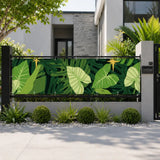 Green Monstera Balcony Fence Privacy Screen – Retro 70s Waterproof Cover - Retro Privacy Screen