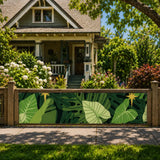 Green Monstera Balcony Fence Privacy Screen – Retro 70s Waterproof Cover - Retro Privacy Screen