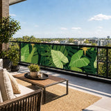 Green Monstera Balcony Fence Privacy Screen – Retro 70s Waterproof Cover - Retro Privacy Screen