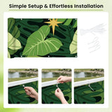 Green Monstera Balcony Fence Privacy Screen – Retro 70s Waterproof Cover - Retro Privacy Screen