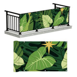 Green Monstera Balcony Fence Privacy Screen – Retro 70s Waterproof Cover - Retro Privacy Screen