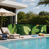 Green Monstera Balcony Fence Privacy Screen – Retro 70s Waterproof Cover - Retro Privacy Screen