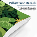 Green Monstera Leaf Retro Duvet Cover Set: Midcentury Botanical Bedding - One Size - retro bedding