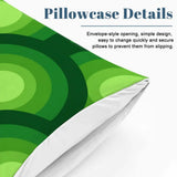 Green Peacock Eye Duvet Cover Set: 70s Retro Full Size Microfiber Bedding - retro bedding