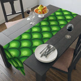 Green Peacock Eye Retro 70s Table Runner in 2 Sizes - Midcentury Decor - Home Decor