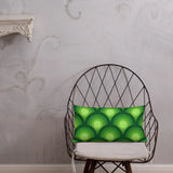 Green Peacock Eyes Pattern Premium THROW PILLOW 70s Midcentury Accent - retro pillow