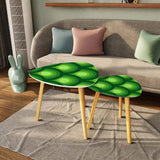 Green Peacock Eyes Retro Tripod Nesting Table Set - Midcentury tables - One Size - retro nesting tables