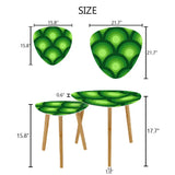 Green Peacock Eyes Retro Tripod Nesting Table Set - Midcentury tables - One Size - retro nesting tables