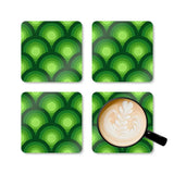 Green Retro 70s Corkwood Coaster Set | Midcentury Home Decor Gift - retro table linen