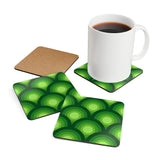 Green Retro 70s Corkwood Coaster Set | Midcentury Home Decor Gift - retro table linen