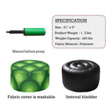 Green Retro 70s Inflatable Footstool – Midcentury Modern Ottoman - pouf
