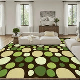 Green Retro Polka Dots Midcentury Retro Rug – Soft 70s Style Non-Slip Rug - 144’’x108’’ - retro rug