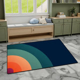 Groovy 70s Area Rug – Bold Retro Rainbow Home Decor - retro rug