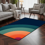 Groovy 70s Area Rug – Bold Retro Rainbow Home Decor - retro rug
