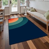 Groovy 70s Area Rug – Bold Retro Rainbow Home Decor - retro rug