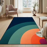 Groovy 70s Area Rug – Bold Retro Rainbow Home Decor - retro rug