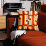 Groovy 70s Retro Throw Pillow Midcentury Style Home Decor - retro ads