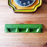 1 of 3 original 1970s MOSS GREEN plastic HOOK Bar with 4 hooks