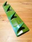 1 of 3 original 1970s MOSS GREEN plastic HOOK Bar with 4 hooks