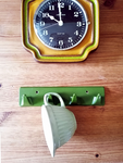 1 of 3 original 1970s MOSS GREEN plastic HOOK Bar with 4 hooks