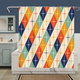 Midcentury Modern 60s Pattern Duvet Cover Set: Retro Diamond Bedding