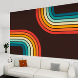 Retro 70s Runner Rug – Midcentury Rainbow Multiple Sizes Non-Slip