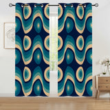 Large Blue 70s Retro Rug 12x9 ft – Midcentury Plush Non-Slip Area Rug