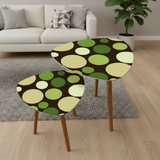 Retro 70s Style Trash Can: Mid-Century Modern Polka Dot Wastebasket