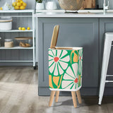 Floral 70s Multiple Sizes Runner Rug – Midcentury White Green Yellow