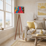 70s Flower Power Retro Tripod Floor Lamp - Scandi Style  Midcentury
