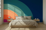 Retro 70s Stick and Peel Wallpaper: Mid-Century Modern Removable Mural