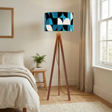 Retro 60 Tripod Nesting Coffee Table Set - Blue Black White Geometric