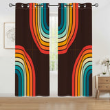 Black Rainbow 70s Retro Shower Curtain - Midcentury Style Home