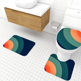 Retro 70s Rainbow Midcentury Duvet Cover Set: Blue Green Orange Bedding