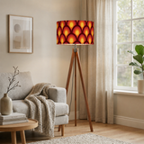 Nordic Retro Tripod Floor Lamp - 70s Peacock Eye Orange Red Yellow