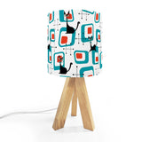 1950s Atomic Cat Retro Throw Pillow, Midcentury Cushion Home Decor