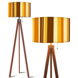 Retro 70s Striped Bedside Cabinet with Integrated Power Access