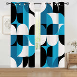 Retro 60 Tripod Nesting Coffee Table Set - Blue Black White Geometric