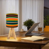 Multicolor Striped Triangle 60s Side Tables - Retro Tripod Nesting Table Set
