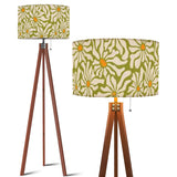 Retro 70s Daisy Pattern Duvet Cover Set: Green Orange White Floral Bedding