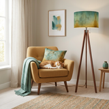 Ombré Earthy Tones Floor Lamp - Retro Nordic Wooden Tripod Light